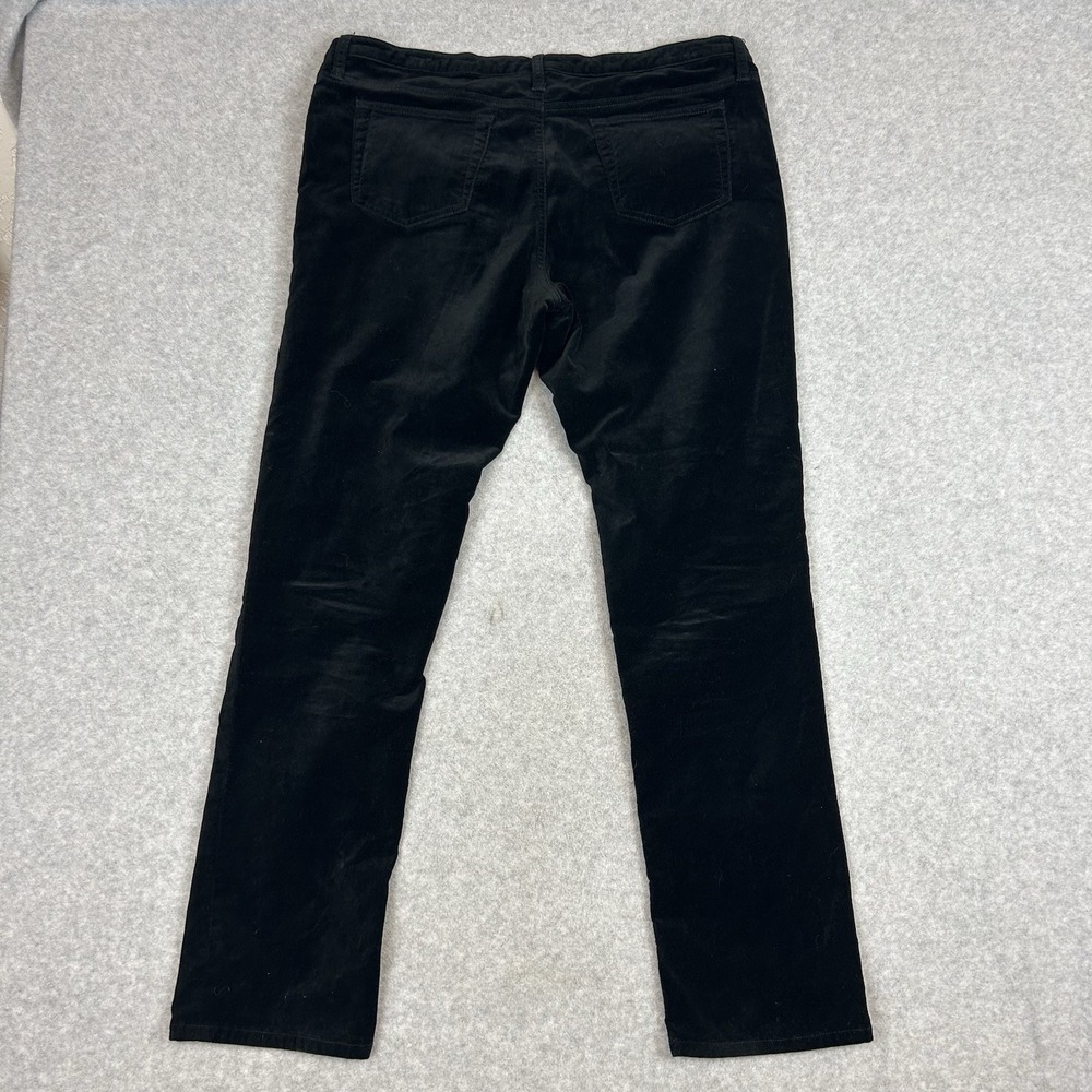 Sundance Velvet Pants Women's Size 14 Black Straight Leg Stretch - Picture 7 of 8